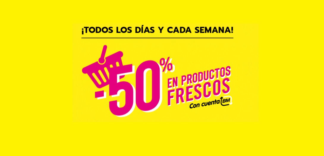 Descuento 50 % frescos