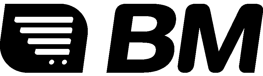 Logotipo BM Supermercados. Enseña comercial Grupo Uvesco.